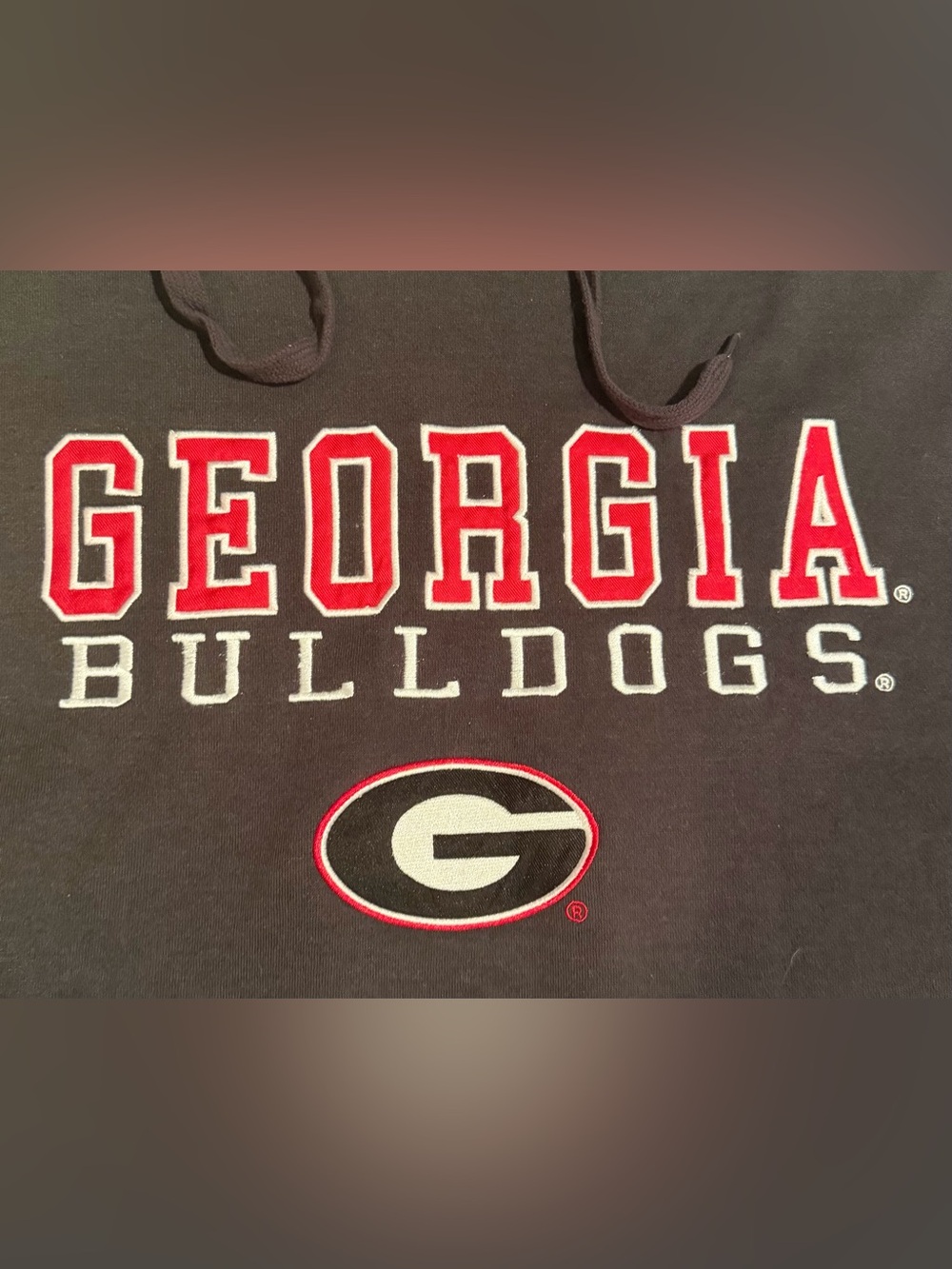 Georgia Bulldogs Embroidered Hoodie Charcoal Grey - Size XXL